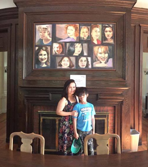 Lani revisiting Wellesley with her family
